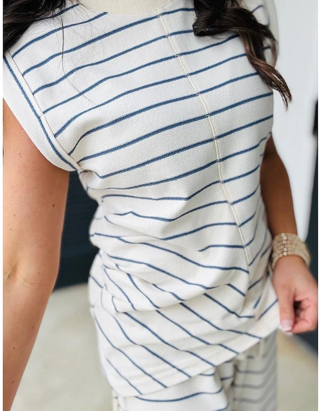 Sail Blue Casual Wide Leg 2pcs Pants Set, 6 of 5