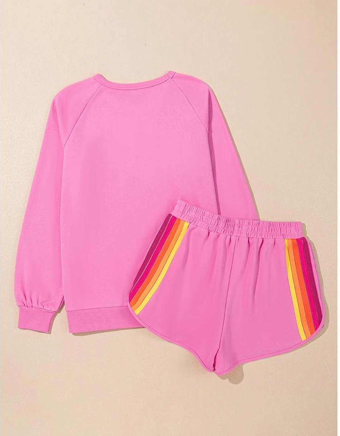 Bonbon Striped Accent Pullover and Shorts Two Piece Casual Set, 16 of 15