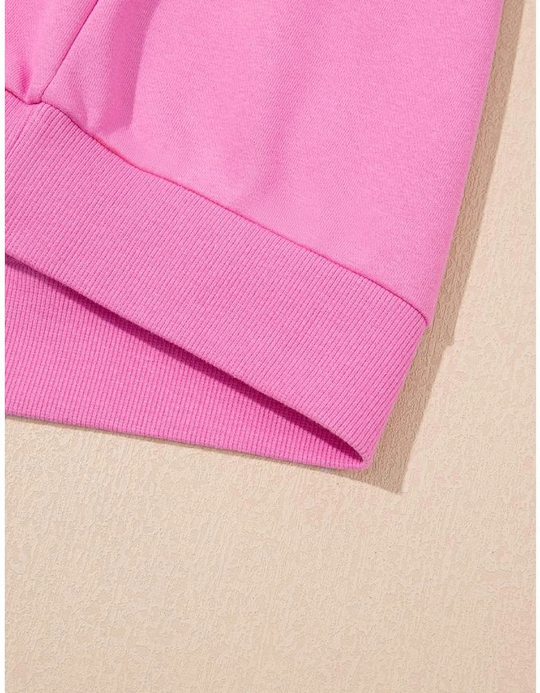 Bonbon Striped Accent Pullover and Shorts Two Piece Casual Set