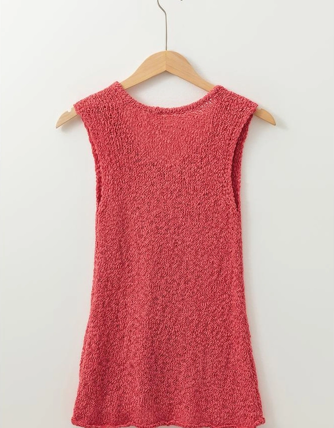 Flamingo Textured Knit U Neck Slim Fit Sweater Vest