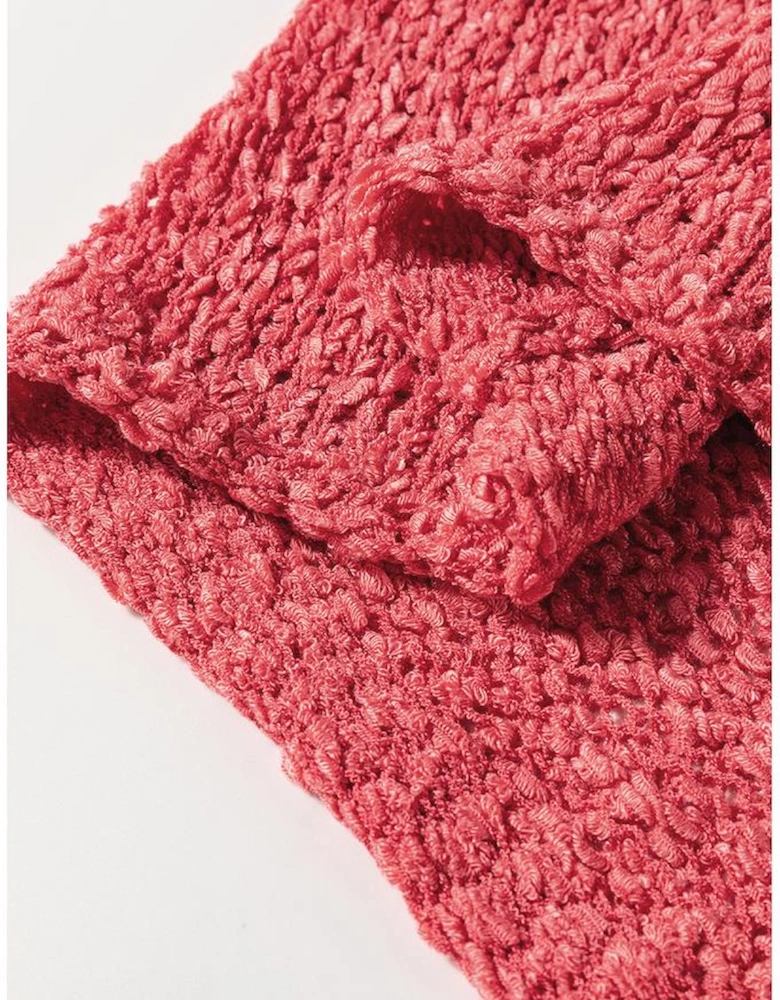 Flamingo Textured Knit U Neck Slim Fit Sweater Vest