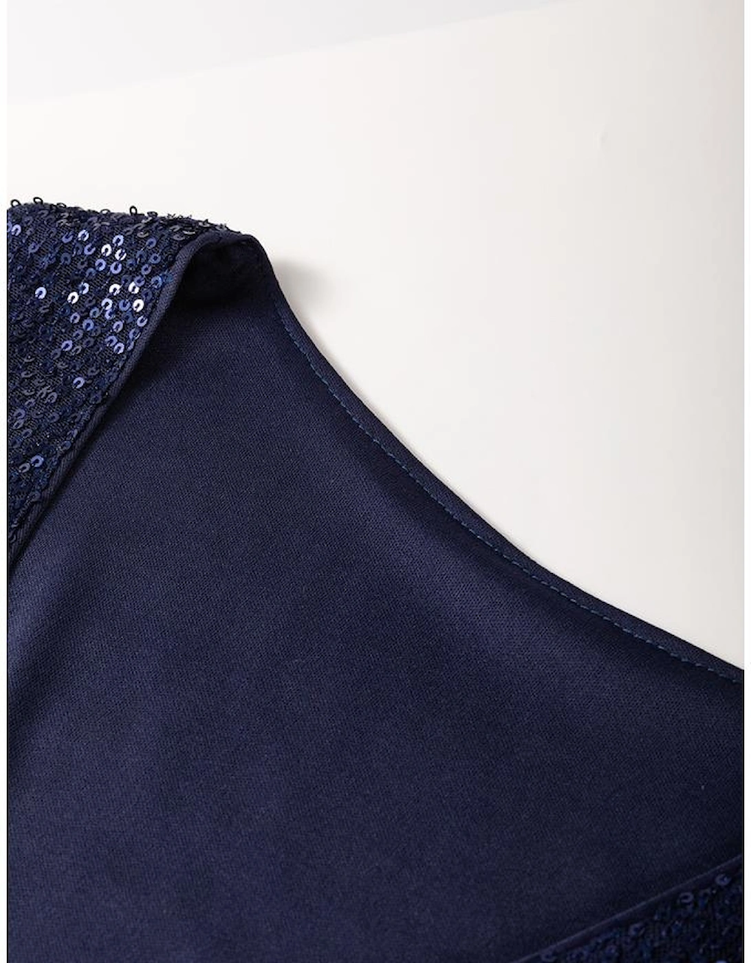 Dirty blue Sequined Deep V Neck Buttoned Tank Top