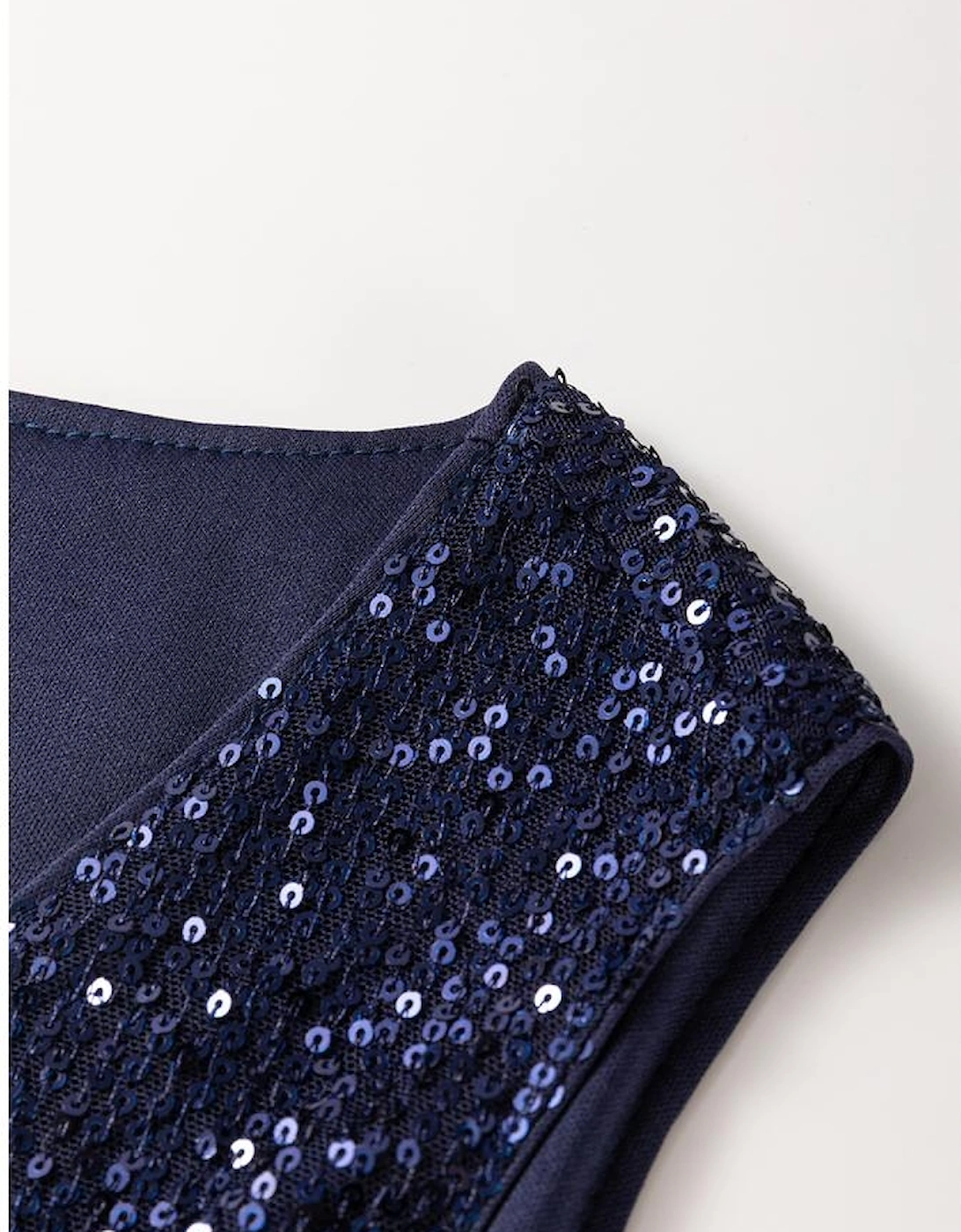 Dirty blue Sequined Deep V Neck Buttoned Tank Top