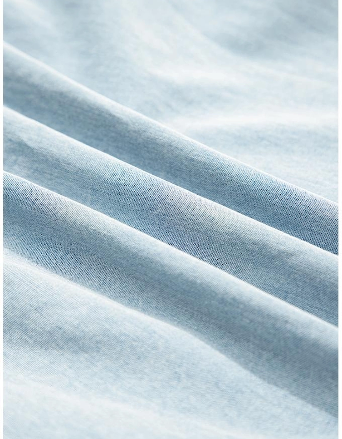 Beau Blue Bowknot Neck Sleeveless Ruffled Chambray Dress