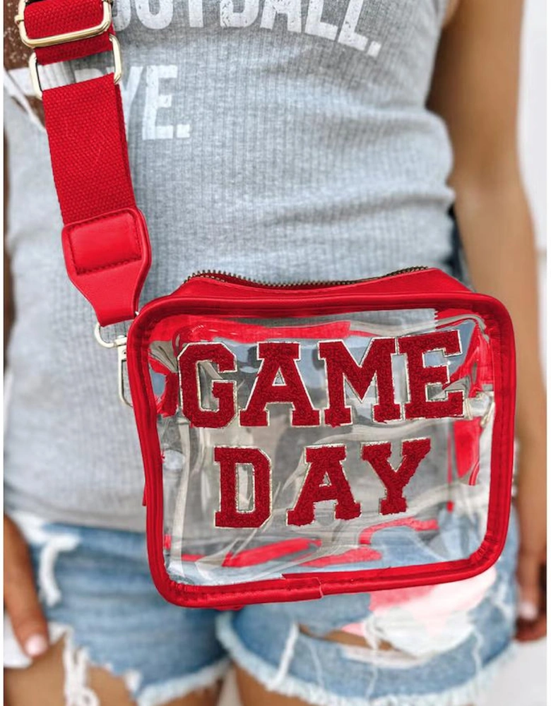 Fiery Red GAME DAY Rugby Football Clear Shoulder Bag