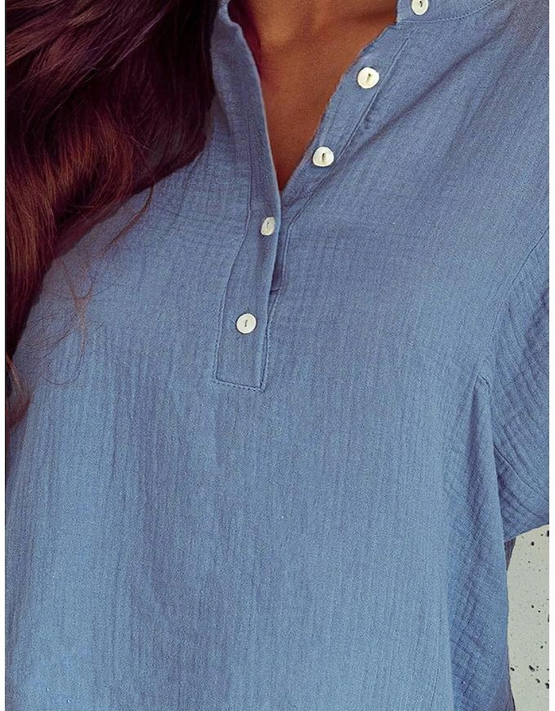 Azura Exchange Buttoned Front Bubble Sleeve Blouse