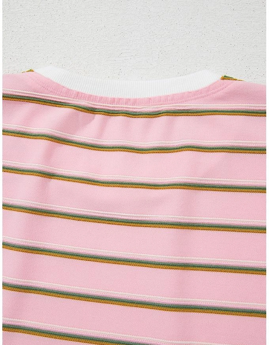 Pink Stripe Wide Short Sleeve Tee and Short Set