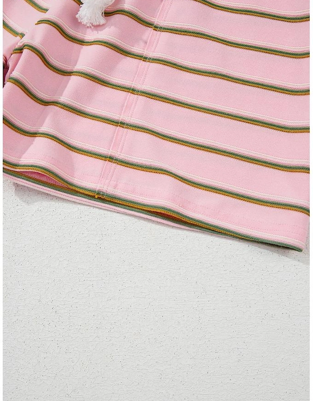 Pink Stripe Wide Short Sleeve Tee and Short Set