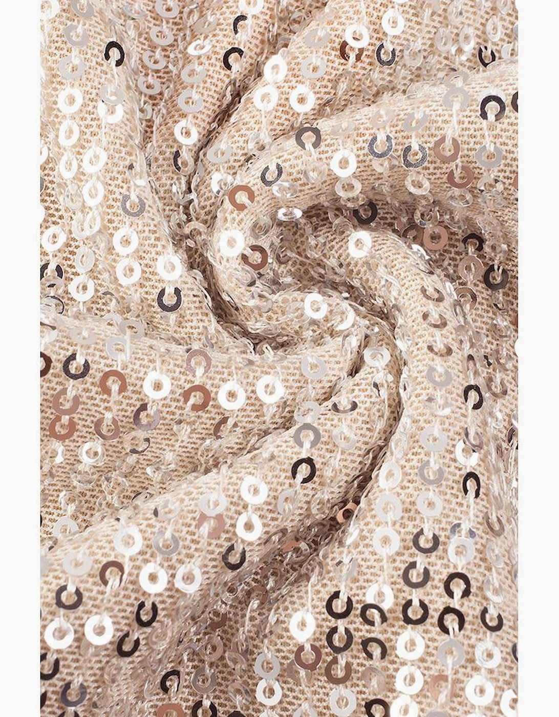 Apricot Plus Size Sequined V Neck Boxy Top