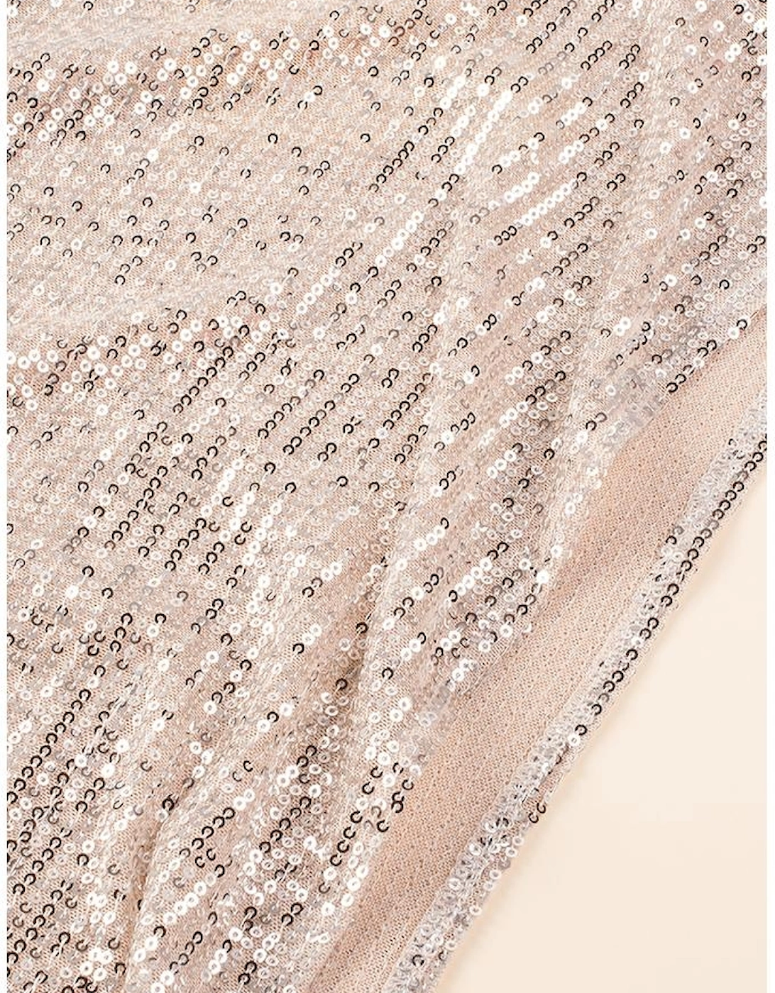 Apricot Plus Size Sequined V Neck Boxy Top