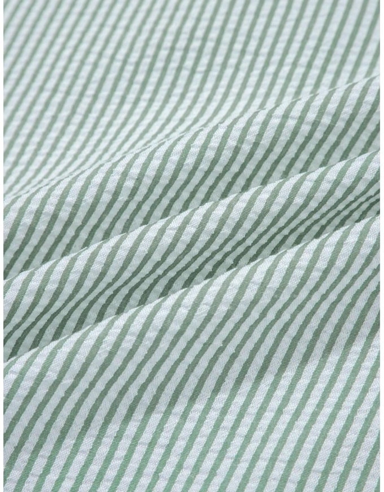 Green Stripe Lace Patchwork Crew Neck Tank Top