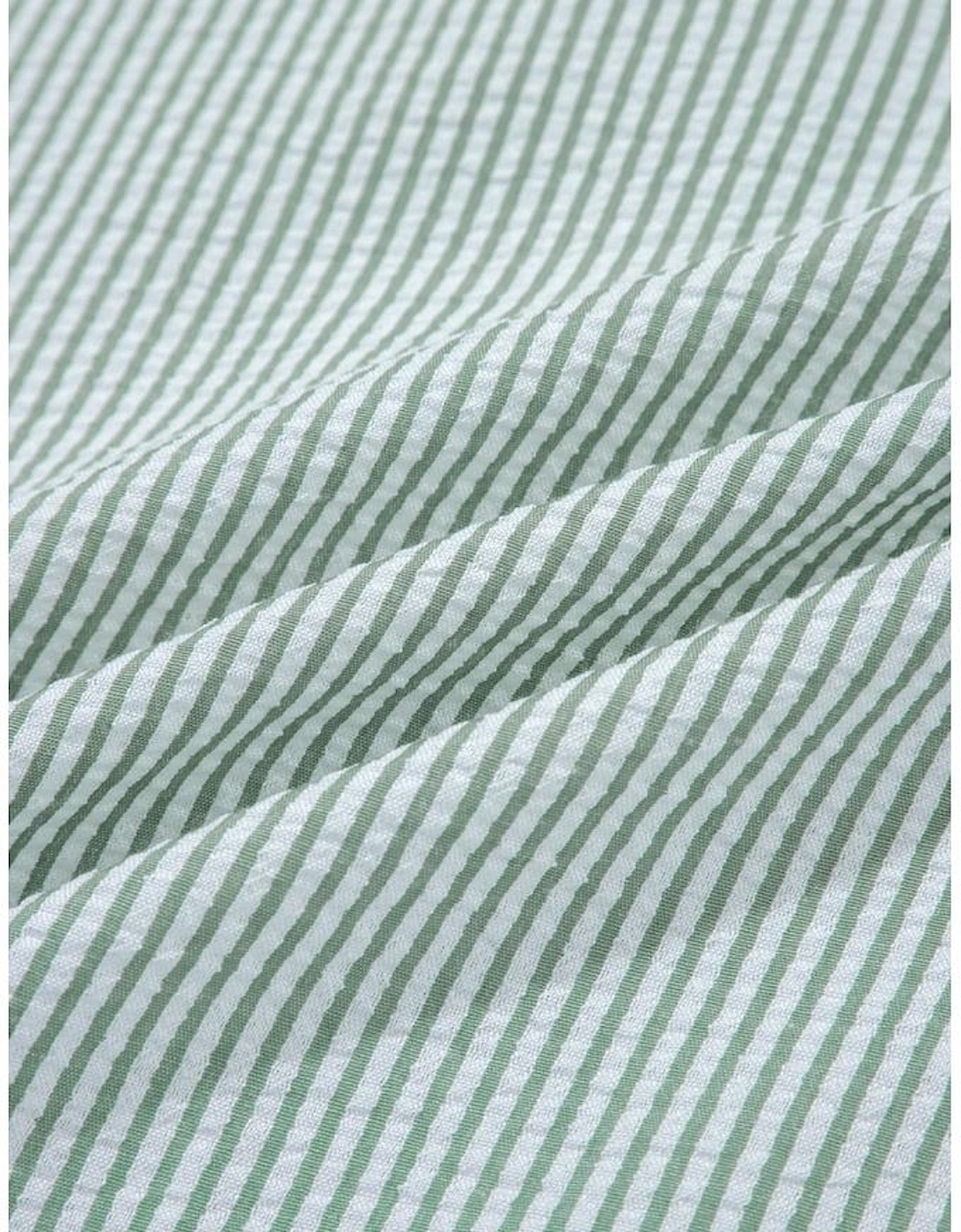 Green Stripe Lace Patchwork Crew Neck Tank Top