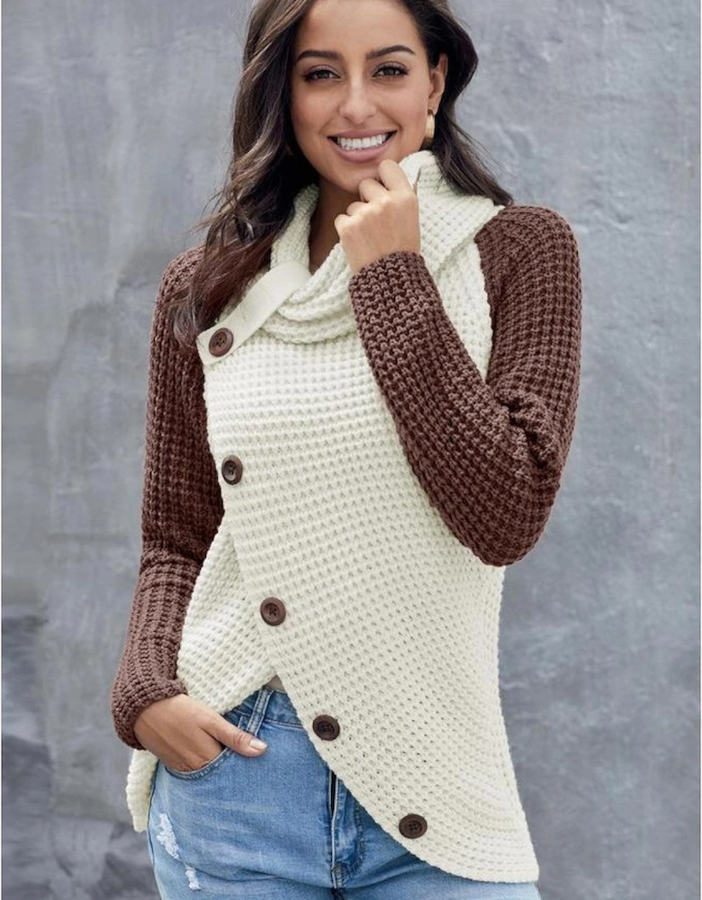 Azura Exchange Asymmetric Hem Wrap Pullover Sweater