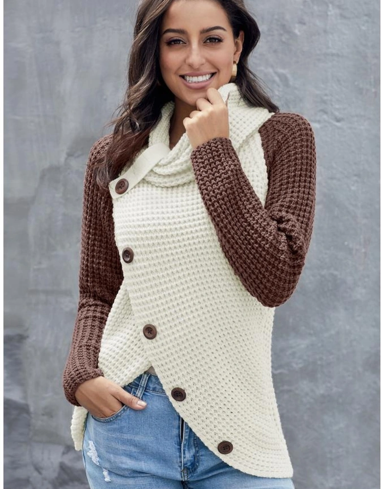 Azura Exchange Asymmetric Hem Wrap Pullover Sweater