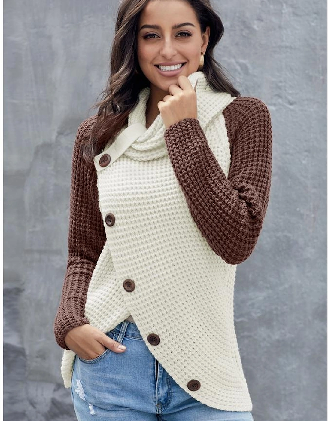 Azura Exchange Asymmetric Hem Wrap Pullover Sweater, 6 of 5