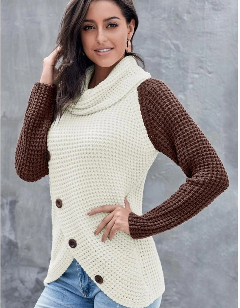 Azura Exchange Asymmetric Hem Wrap Pullover Sweater