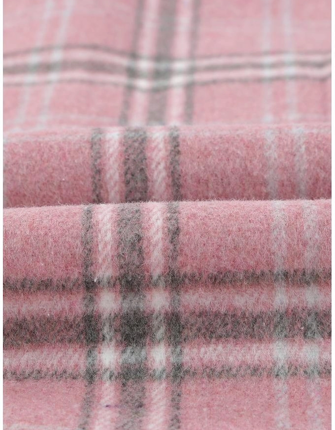 Pink Plaid Pattern Buttoned Shirt Coat with Slits