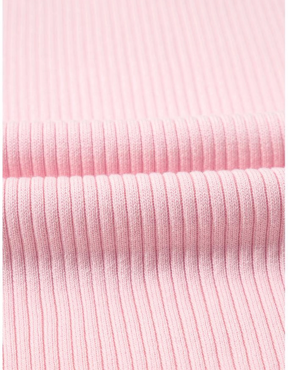 Pink Colorblock Edge Ribbed Knit U Neck Tank Top