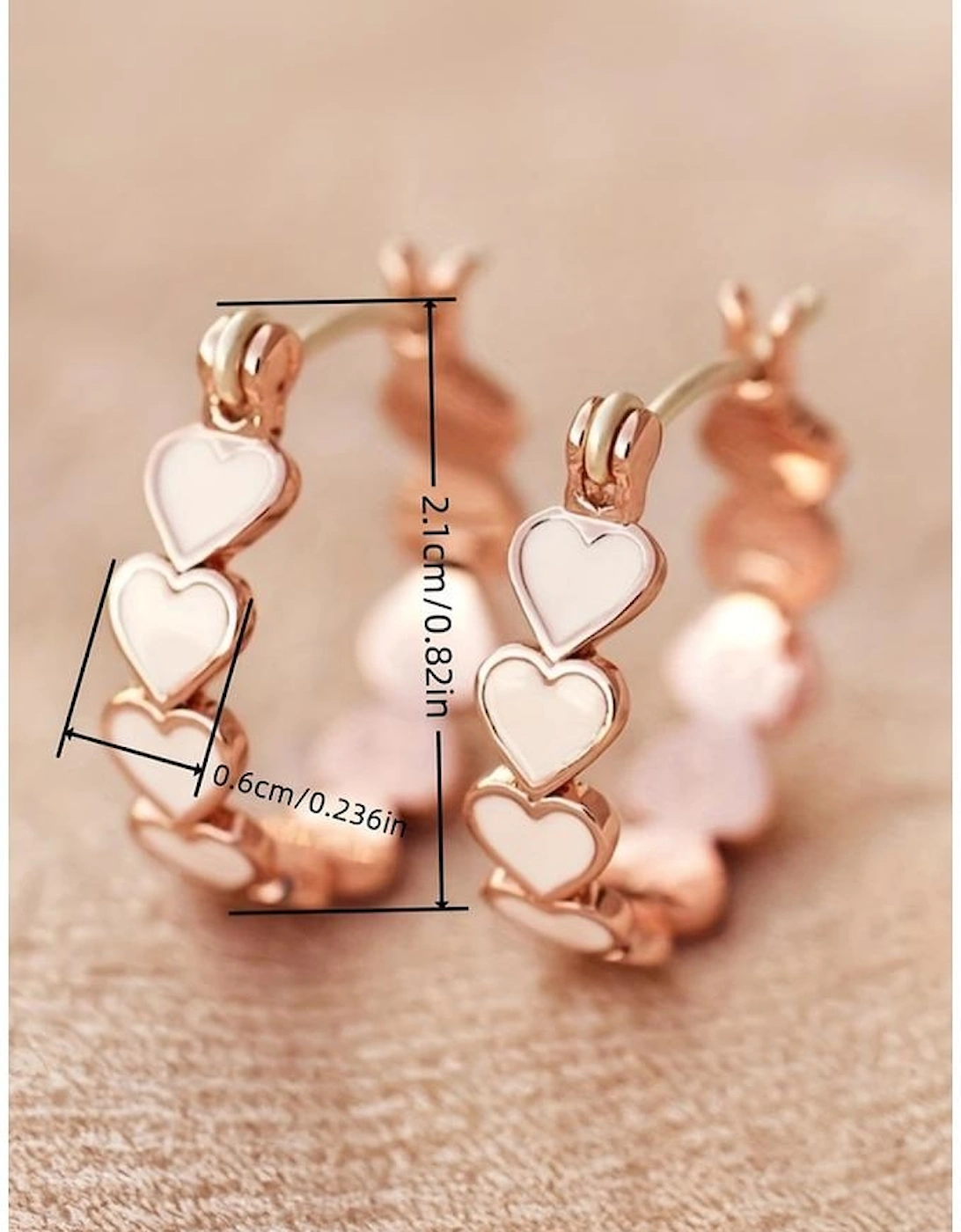White Heart Shape Plated Alloy Small Hook Earrings, 5 of 4