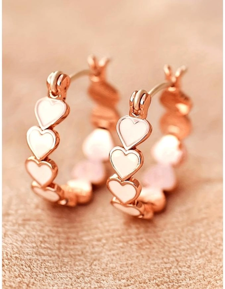 White Heart Shape Plated Alloy Small Hook Earrings