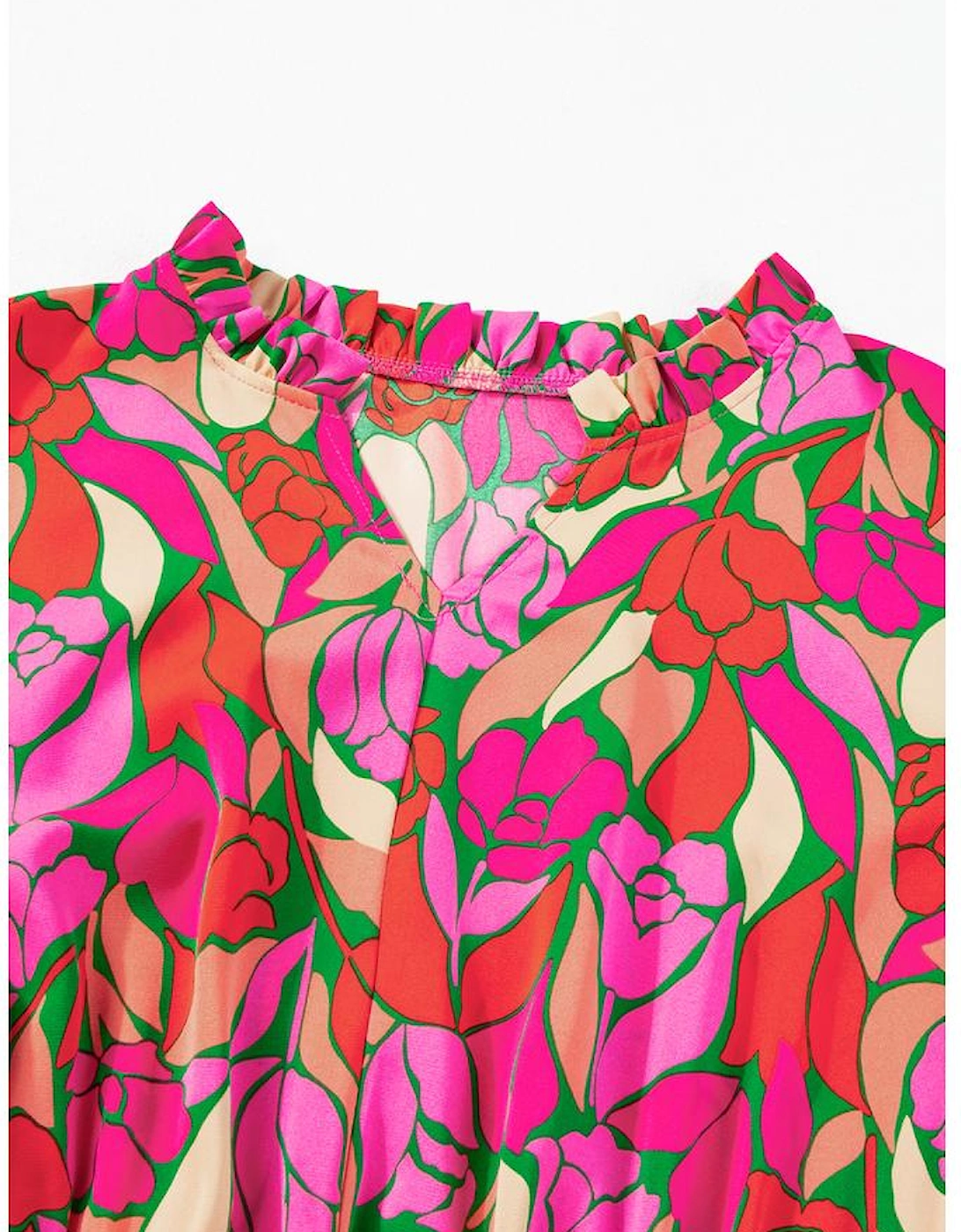 Rose Floral Short Sleeve Smocked Waist Maxi dress