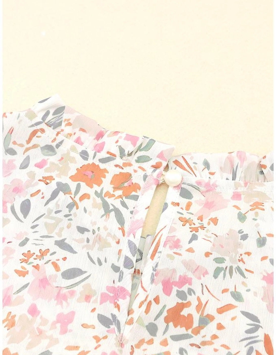 Multicolor Floral Print Wide Ruffle Sleeves Blouse, 16 of 15