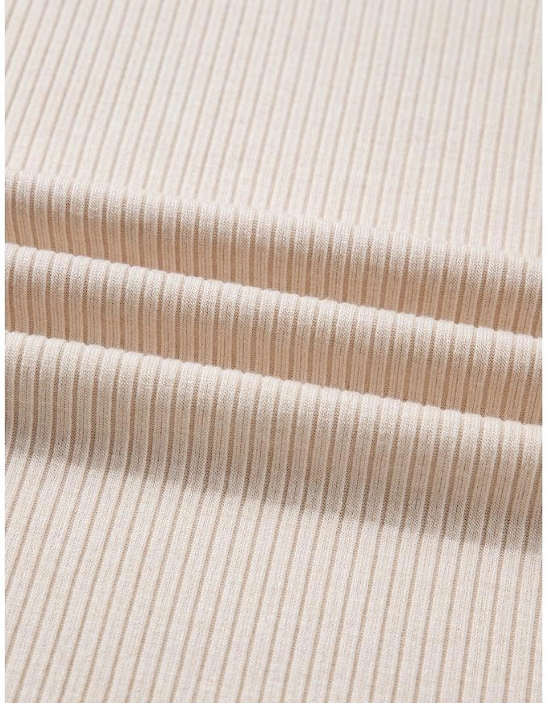 Parchment Ribbed Contrast Leopard Edge Round Neck Plus Knit Top