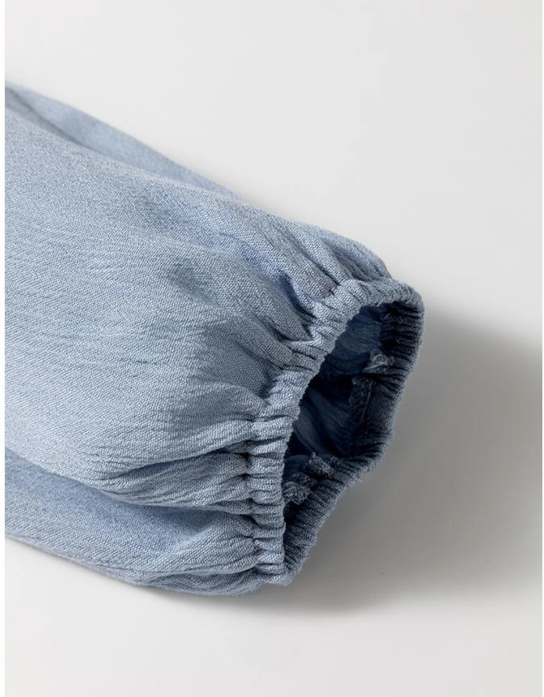 Ashleigh Blue Long Sleeve V Neck Smocked Tiered Mini Dress