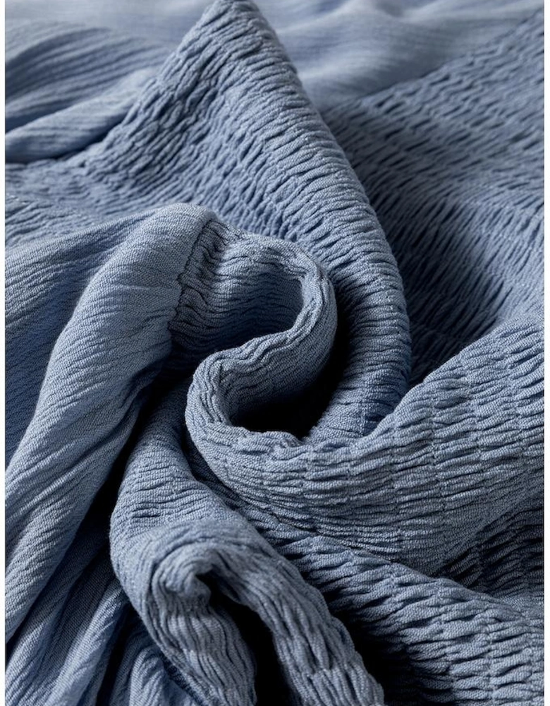 Ashleigh Blue Long Sleeve V Neck Smocked Tiered Mini Dress