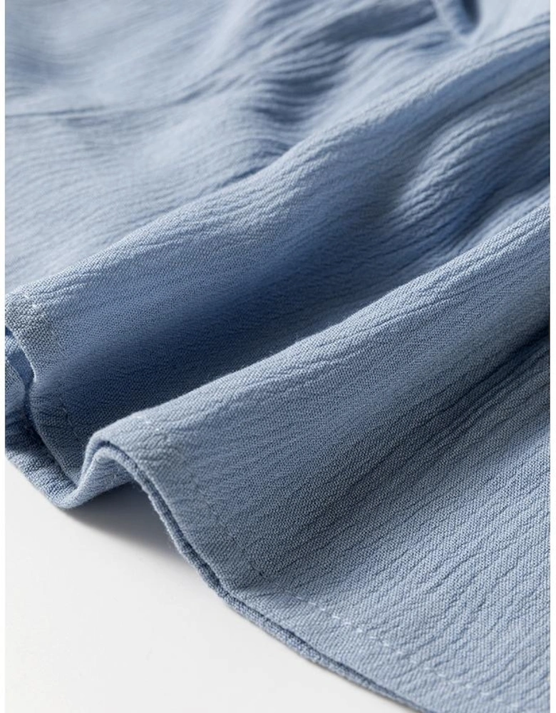 Ashleigh Blue Long Sleeve V Neck Smocked Tiered Mini Dress