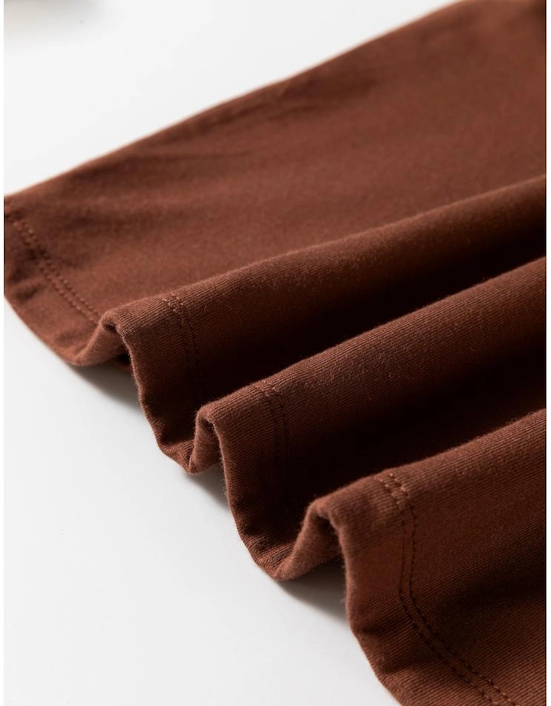 Coffee Solid Color U Neck Slim Fit Tank Top