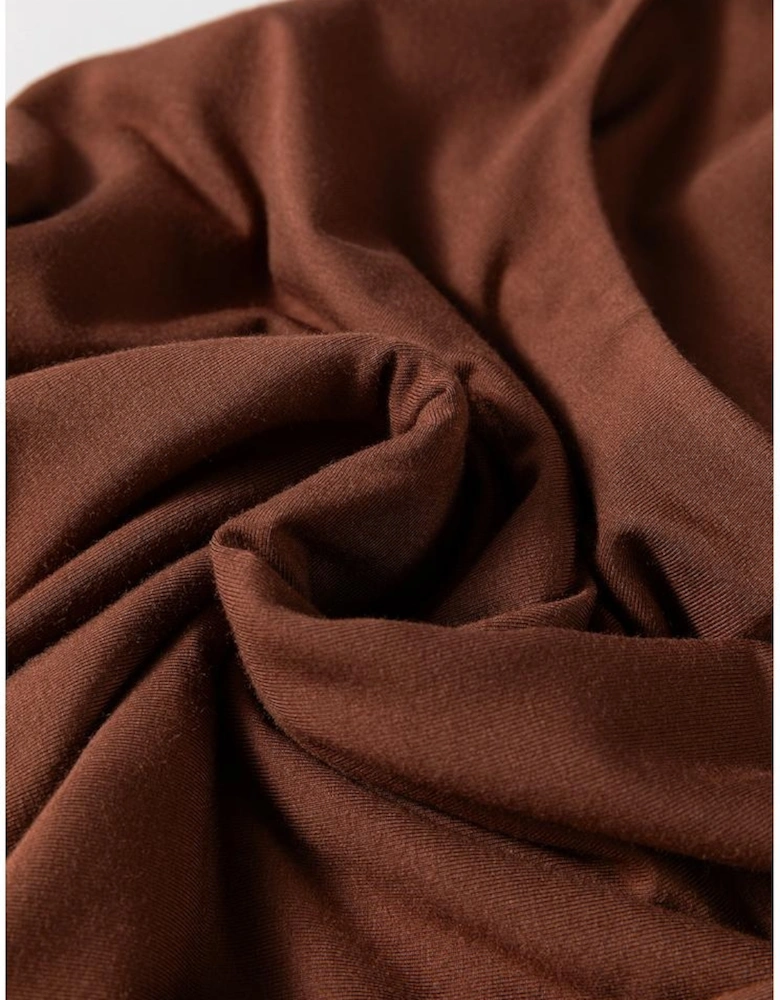 Coffee Solid Color U Neck Slim Fit Tank Top