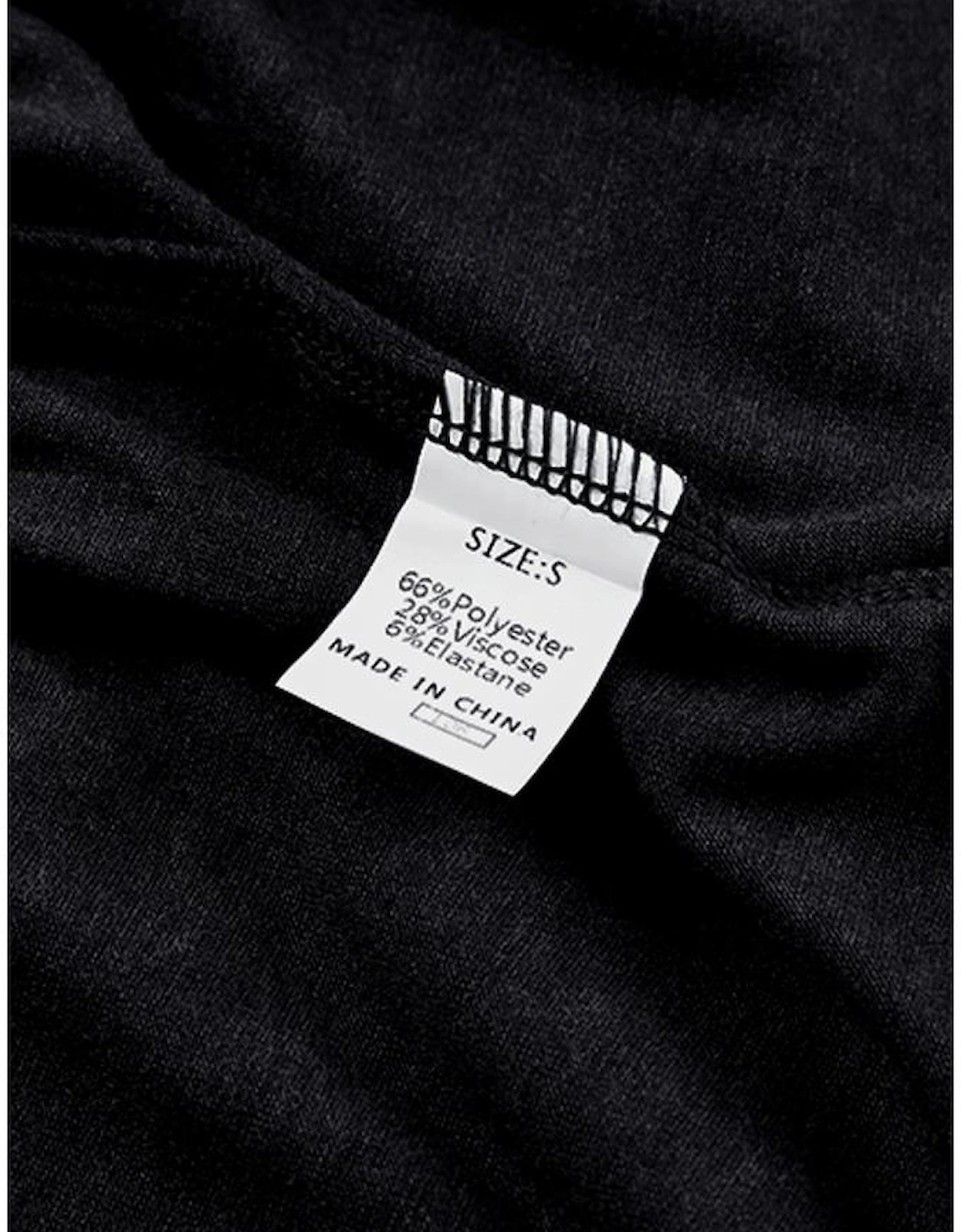 Black Striped Leopard Patchwork Long Sleeve Mini Dress