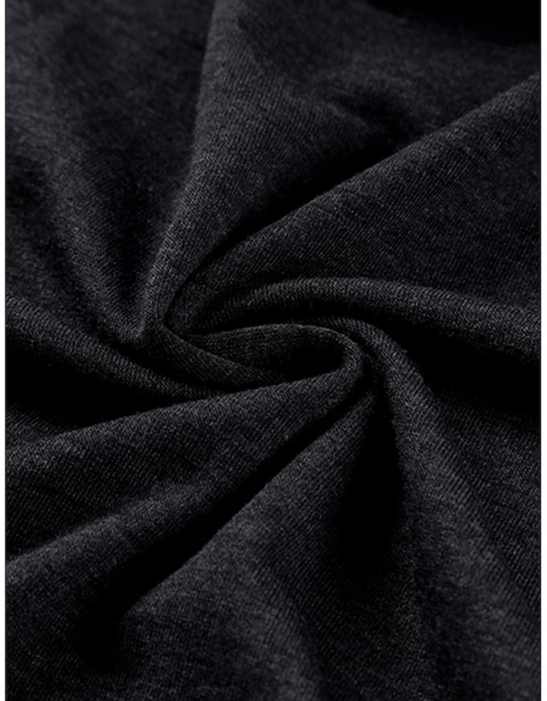 Black Striped Leopard Patchwork Long Sleeve Mini Dress