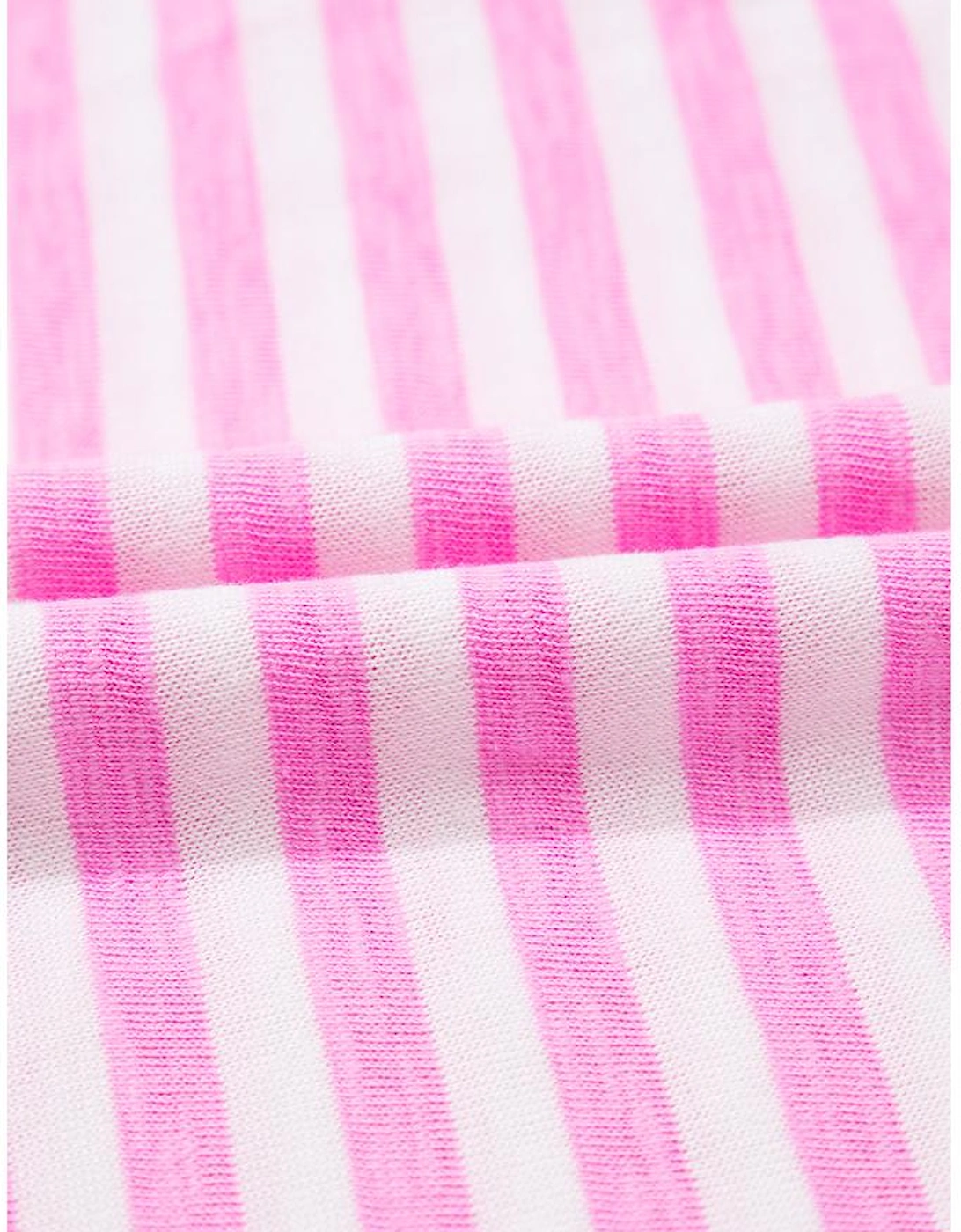 Bonbon Striped V Neck Ruffle Short Sleeve Top