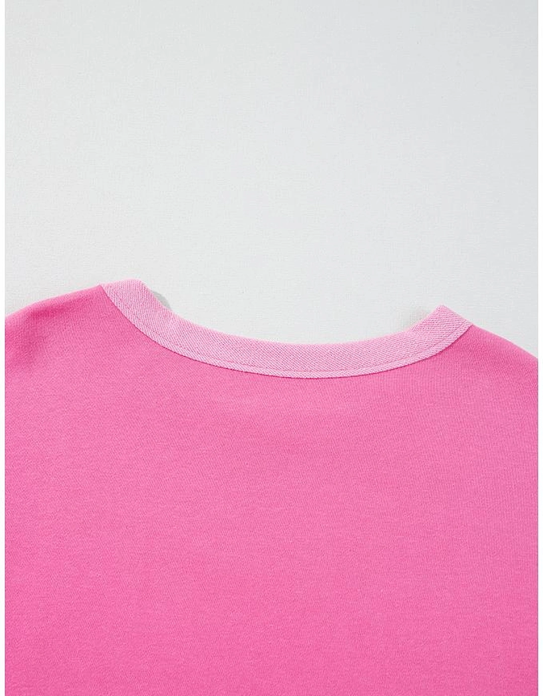 Sachet Pink High Low Patchwork Long Sleeve Top and Shorts Set, 14 of 13