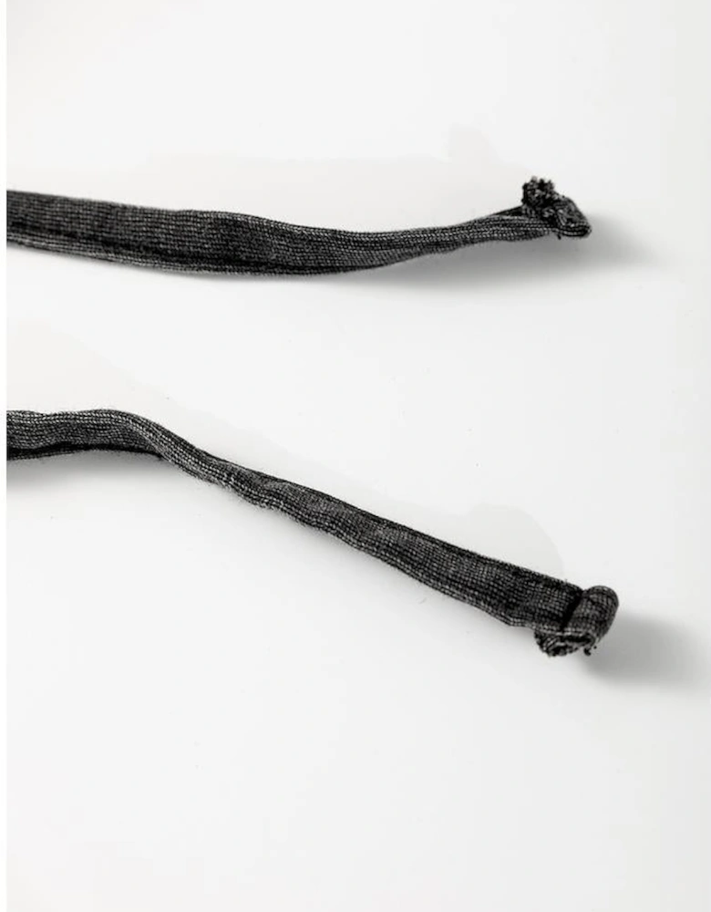 Black Mineral Wash French Terry High Waist Casual Shorts