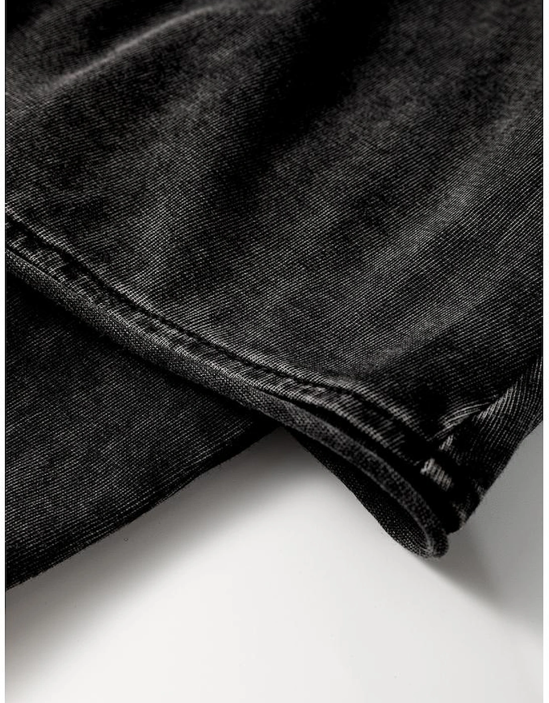 Black Mineral Wash French Terry High Waist Casual Shorts