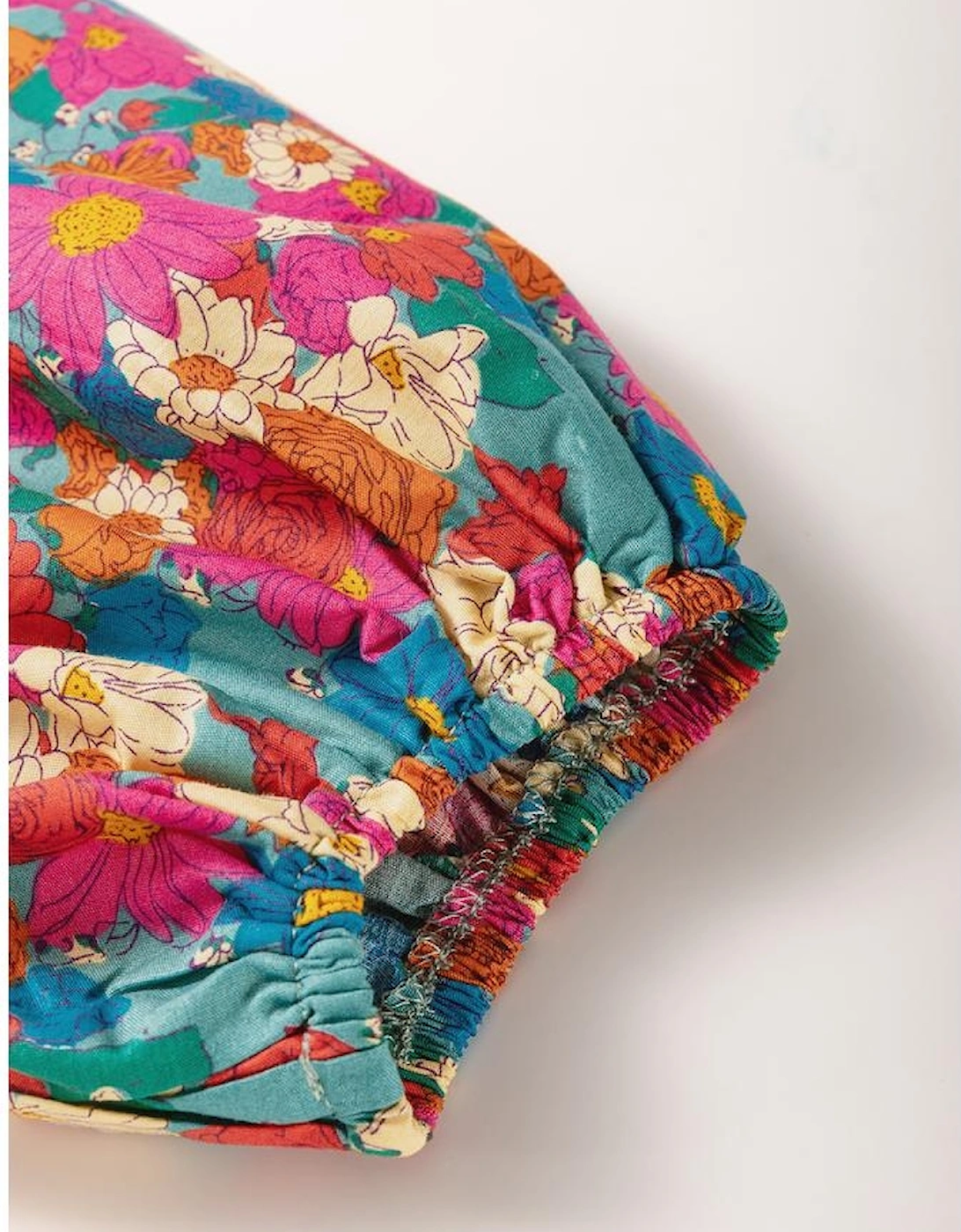 Sky Blue Plus Size Floral Print Shirred Ruffle Tiered Mini Dress