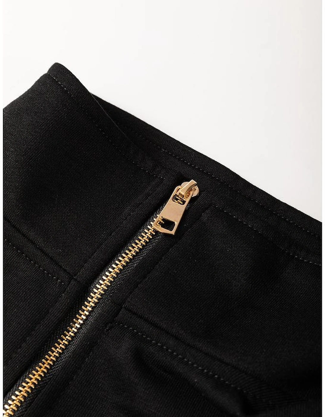 Black Zipper Flutter Sleeve Drawstring High Waist Jumpsuit