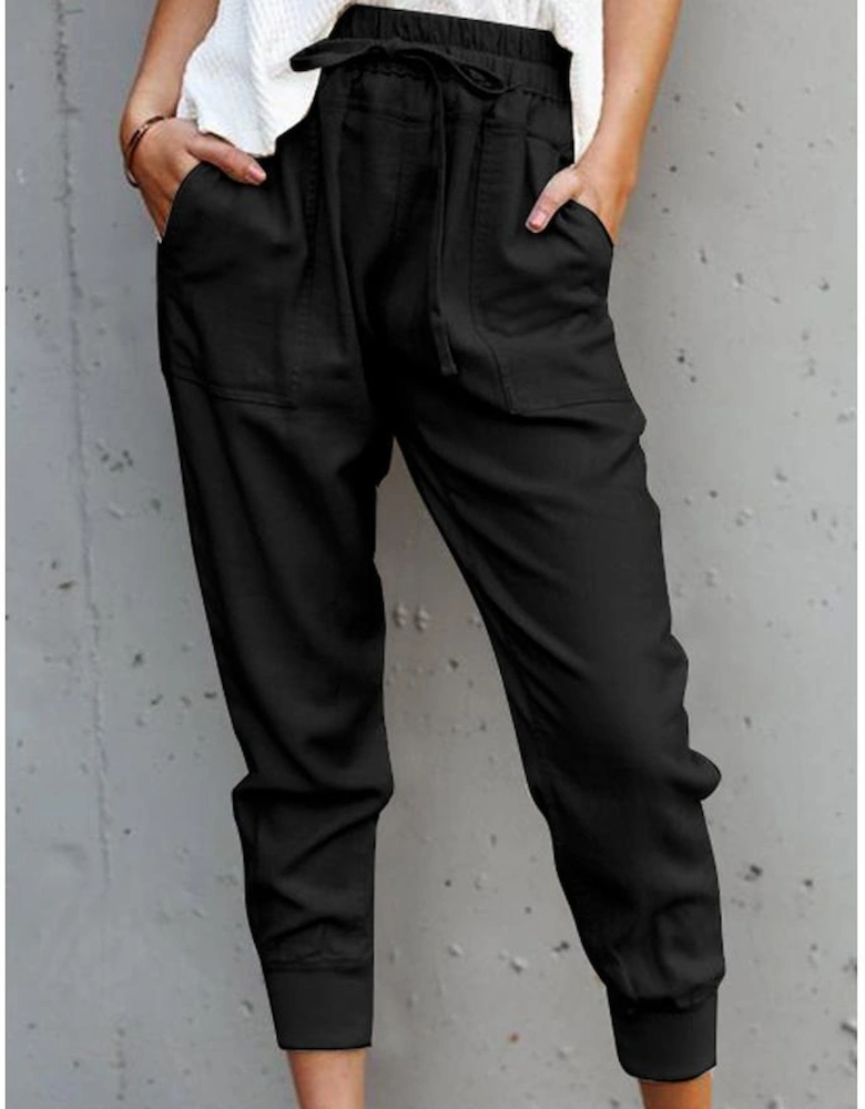 Azura Exchange Womens Casual Loose Fit Elastic Waist Drawstring Jogger Pants
