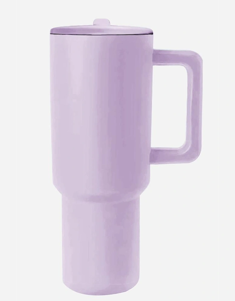 Orchid Petal Frosted Stainless Handle Large Vacuum Cup with Straw 40oz