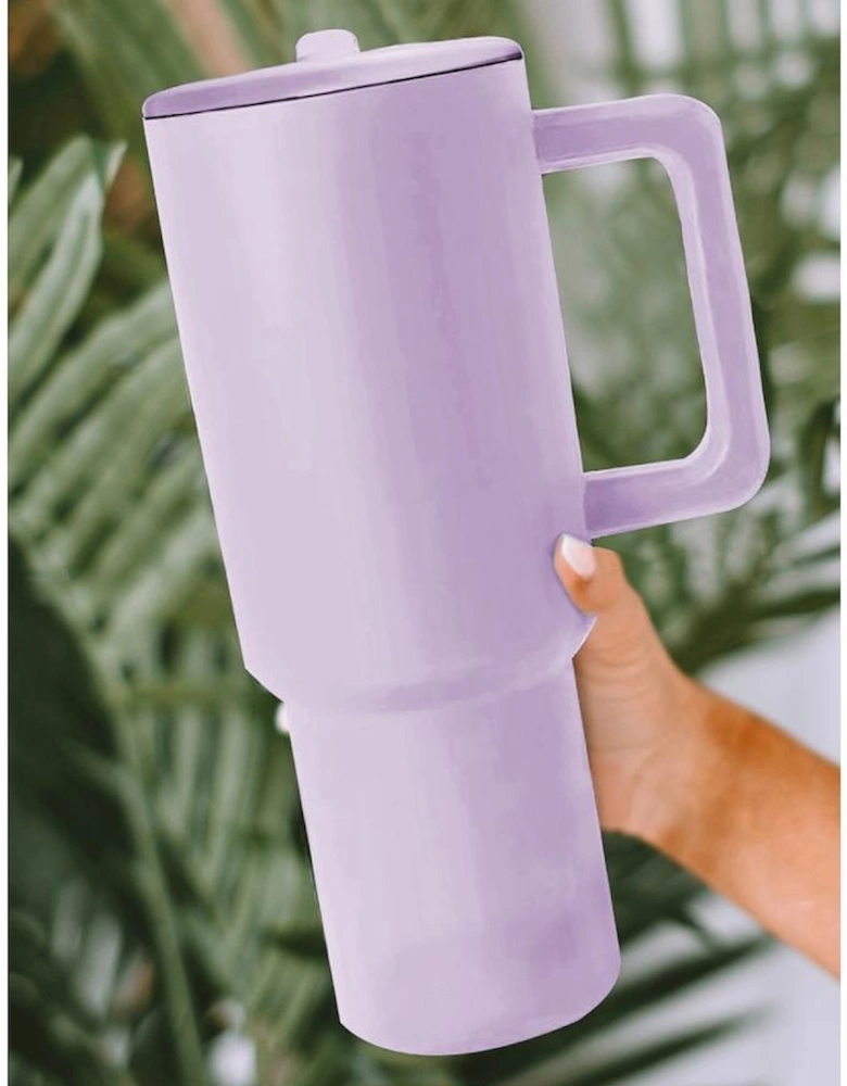 Orchid Petal Frosted Stainless Handle Large Vacuum Cup with Straw 40oz