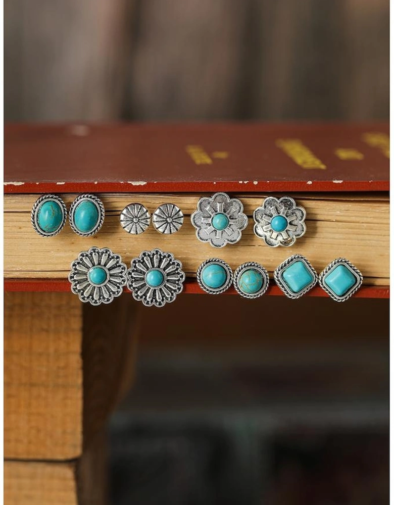 Azura Exchange Turquoise Florets Alloy Earrings