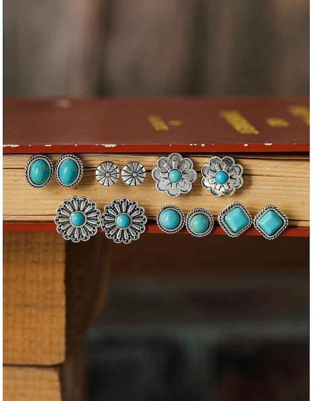 Azura Exchange Turquoise Florets Alloy Earrings