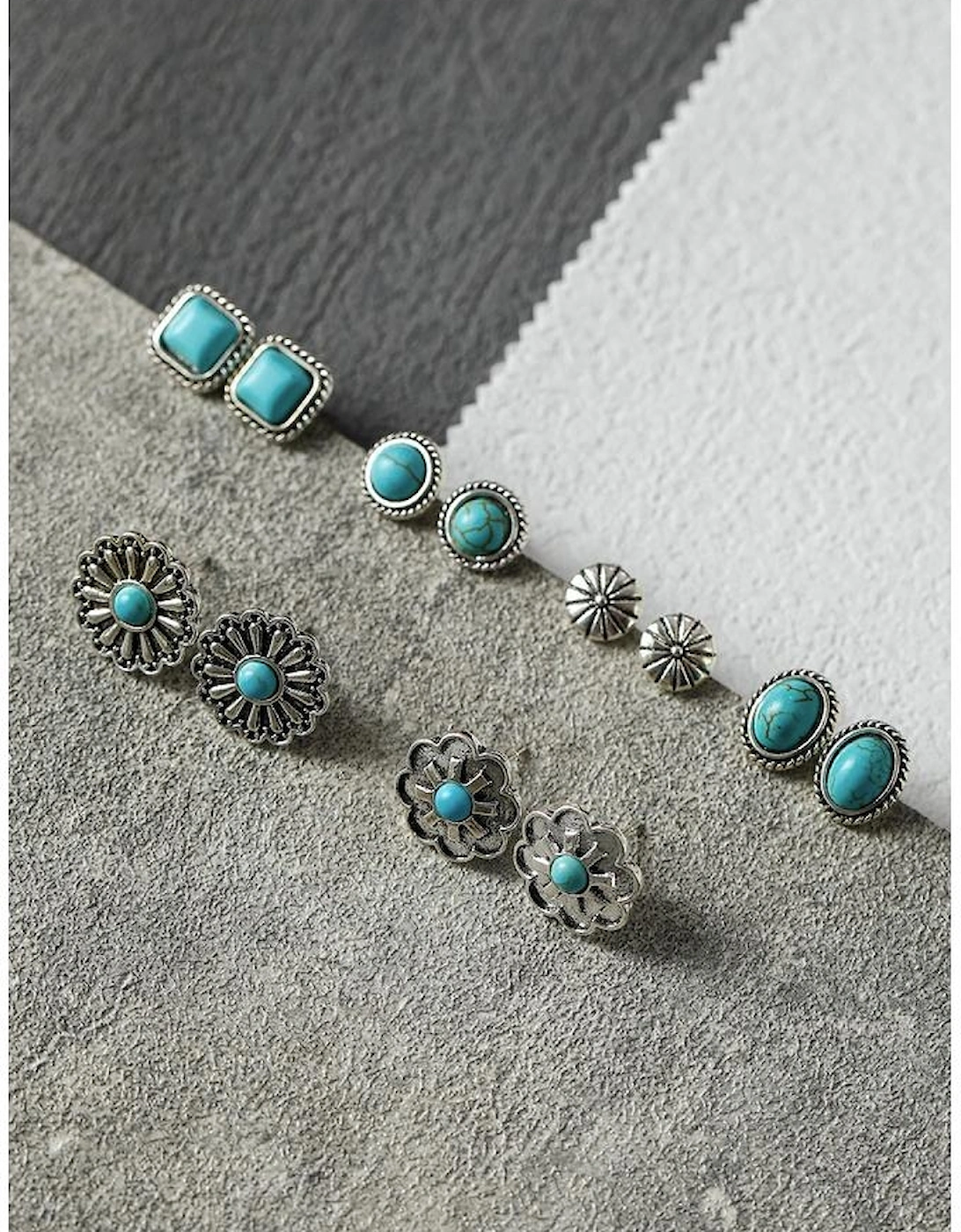 Azura Exchange Turquoise Florets Alloy Earrings