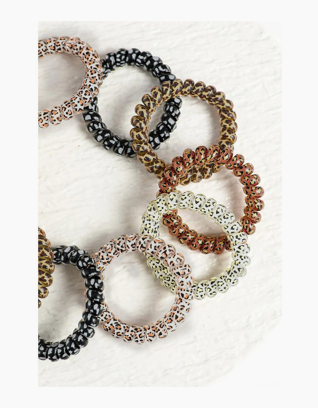 Azura Exchange Elastic Retro Leopard Scrunchie Band Multicolor 10-piece Set