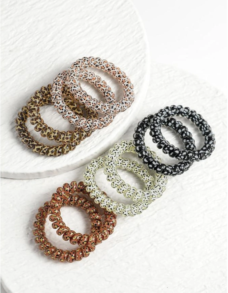 Azura Exchange Elastic Retro Leopard Scrunchie Band Multicolor 10-piece Set