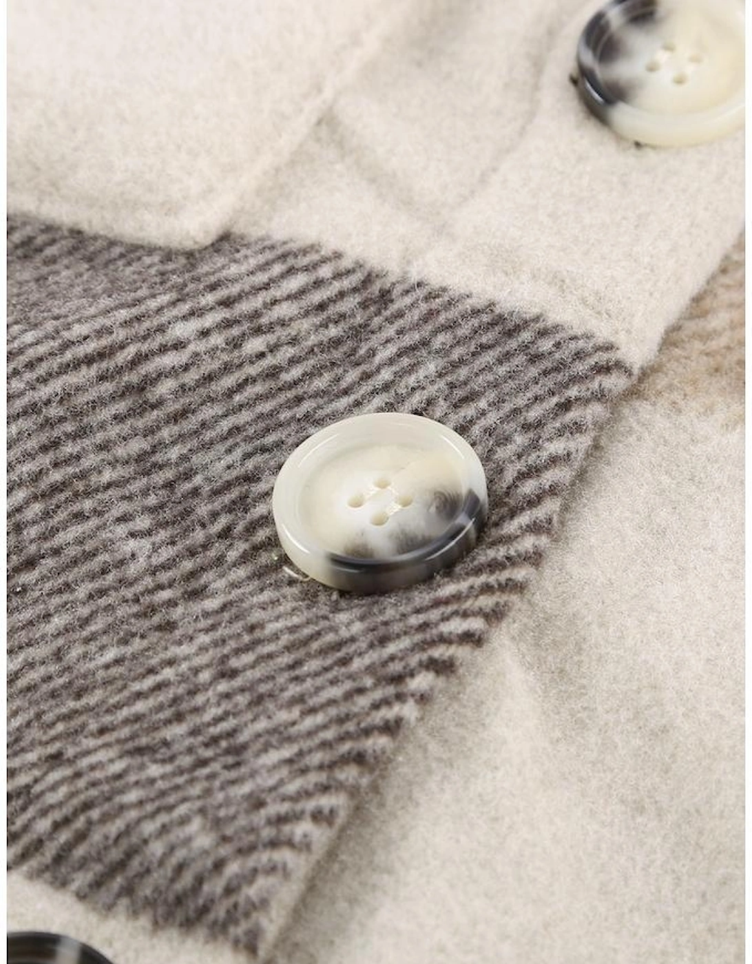 Khaki Plaid Color Block Buttoned Long Sleeve Jacket with Pocket, 16 of 15