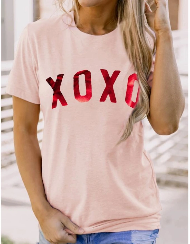 Azura Exchange Glitter Pattern Print Short Sleeve Graphic Tee